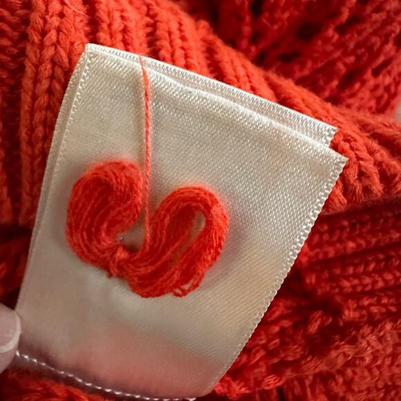 Anthropologie Moth Orange Knit Sweater Exposed Back Zipper Twee Preppy School - Picture 7 of 7